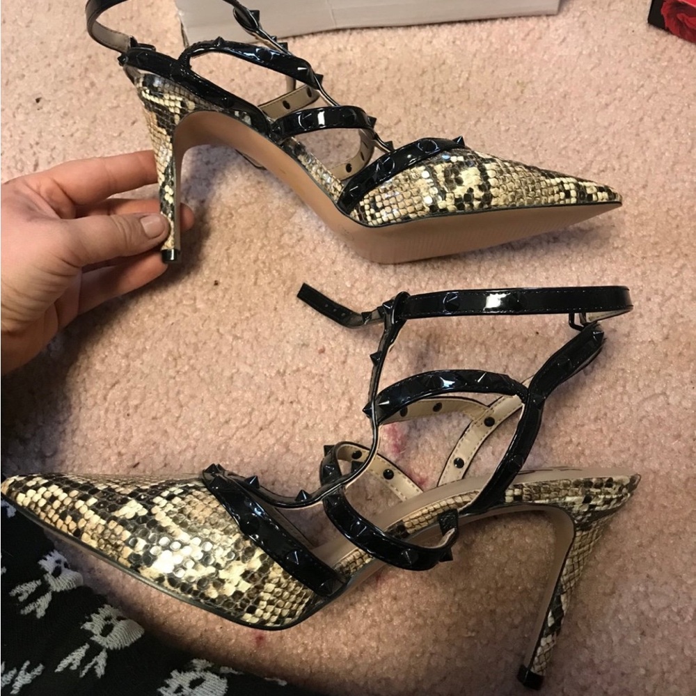 Mix no 6 snakeskin print heels